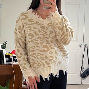 Distressed Cheetah Sweater